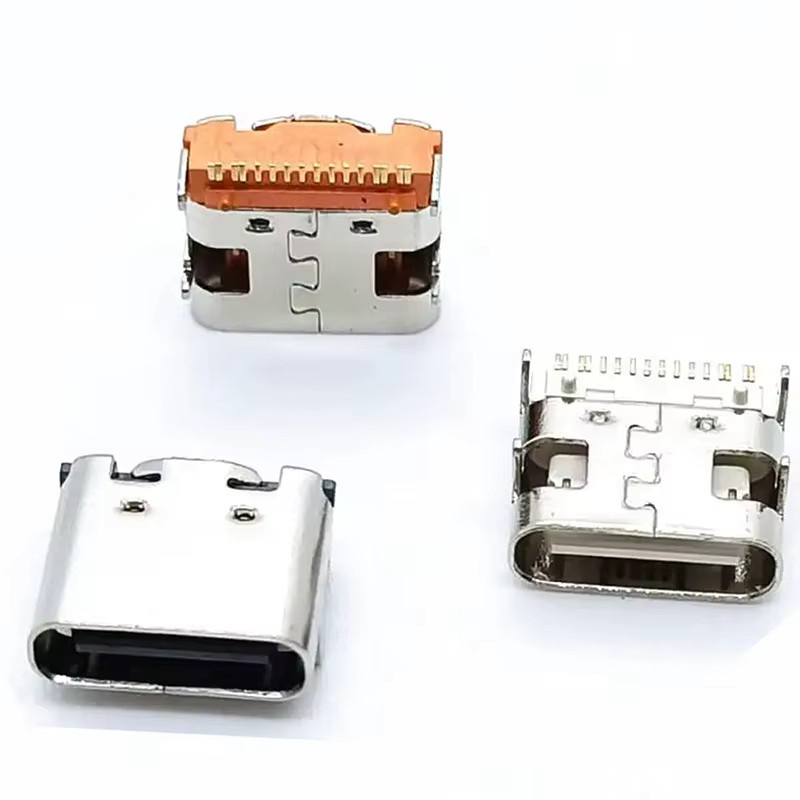 ChengHaoRan USB 3.1 Typ-C Ladeanschluss Buchse 12-Pin und 16-Pin in Silber und Weiß für Smartphones - Bild 2