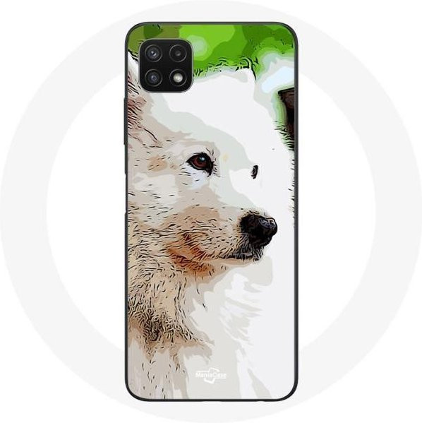 Flexible Handyhülle für Samsung Galaxy A22 5G mit Samojedenhund Motiv in Weiß - Bild 1