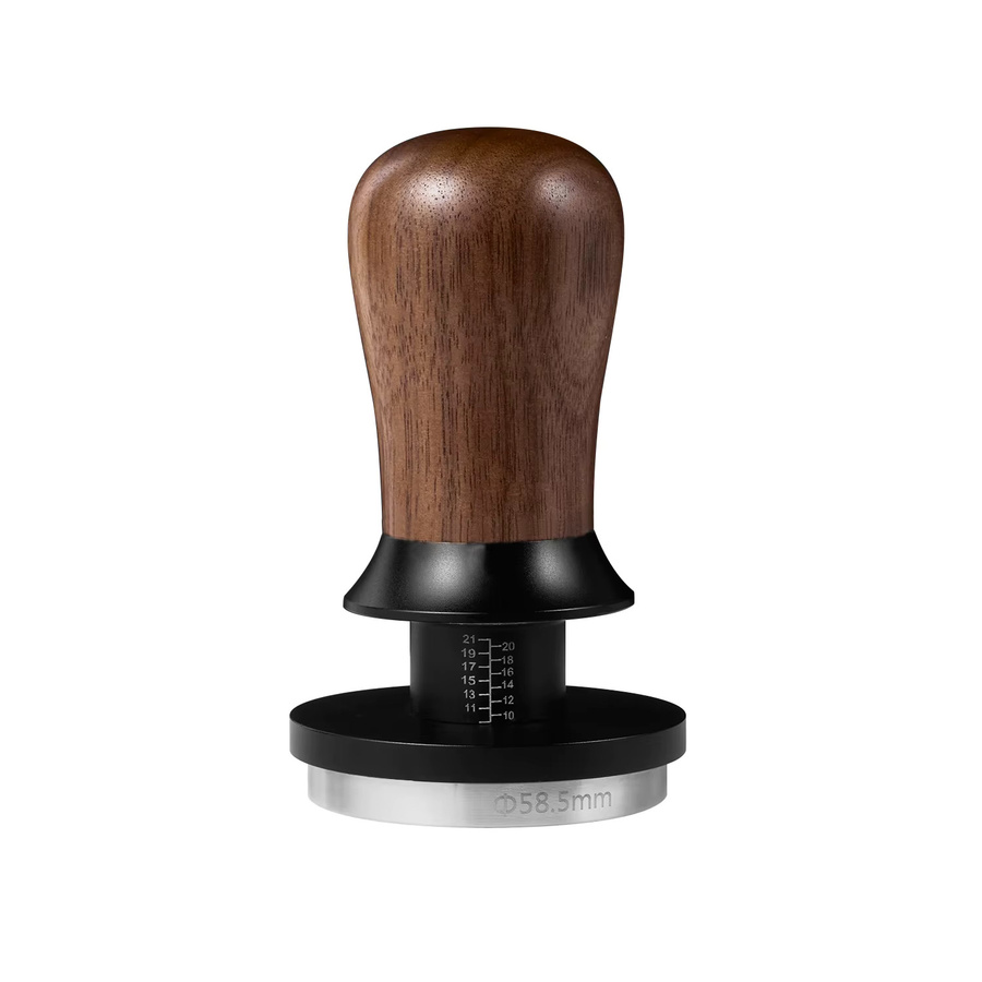 ZIRKUS Espresso Holz-Kaffeestampfer Selbstnivellierender Tamper mit Federmechanismus in Walnuss Braun passend für 51/54/58mm - Bild 6