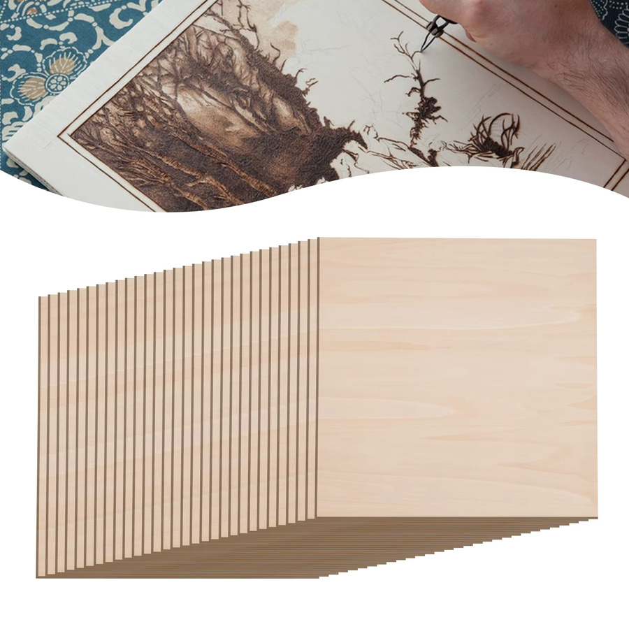 30 Stück Lindenholz Sperrholzplatten als Blankoholz für Heimdekoration, B/B: 40 x 40 cm, Dicke: 3 mm - Bild 2