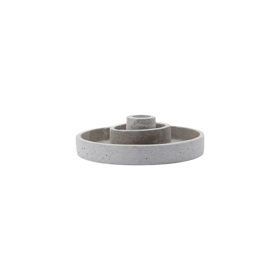 House Doctor Kerzenständer Daca in Grau aus Polystone, Höhe: 15 cm - Bild 1