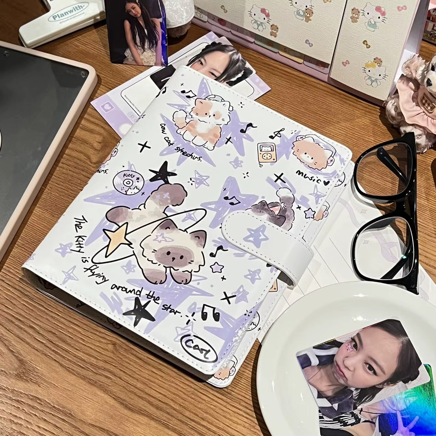 Stars & Cat A5 Kartenordner aus wasserfestem PU-Leder für Kpop Fotokarten und Idol-Sammelalben - Bild 3