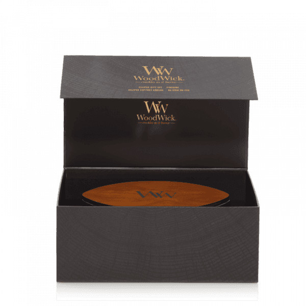 Woodwick Deluxe Ellipse Geschenkset mit Sojawachs für den Tisch - Bild 1