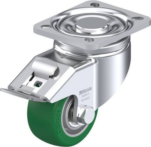 Blickle Lenkrolle LH-ALST 82K-FI mit Feststeller in Grün und Silber, Rad-Durchmesser: 80 mm, Tragfähigkeit: 230 kg - Bild 1