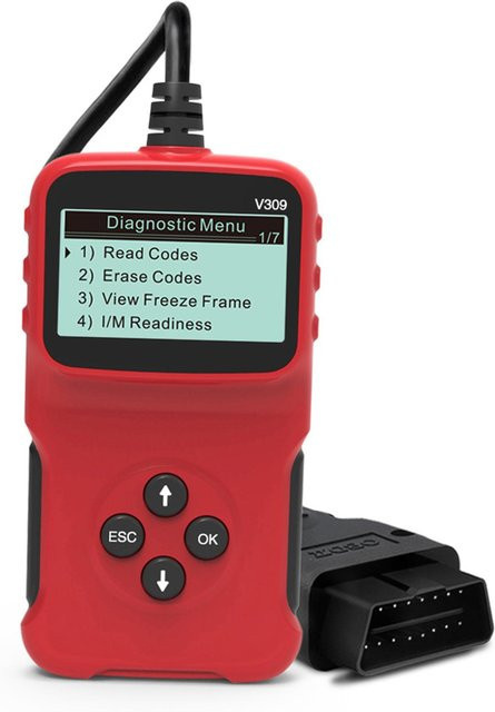 TOMTOP Universal OBDII Diagnosegerät Scanner Codeleser für alle OBDII Modelle ab 1996 in Rot - Bild 1