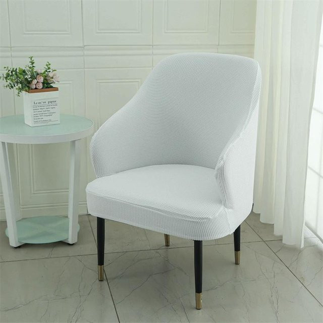 Yiran Furniture Universal Essstuhlbezug im nordischen Stil, weiß kariert, Polyester, Breite: 44 cm - Bild 1