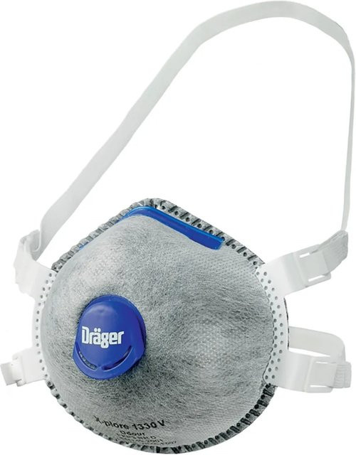 Dräger X-plore 1330 V Odour Atemschutzmasken-Set FFP3 mit Ventil, Grau, 5 Stück - Bild 2