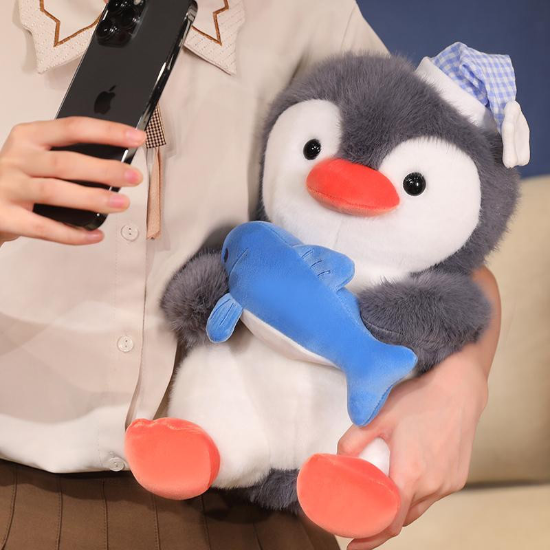 Pinguin-Umarmungsfisch-Plüschtier Niediges Cartoon-Tier Gefüllte Puppe - Bild 2