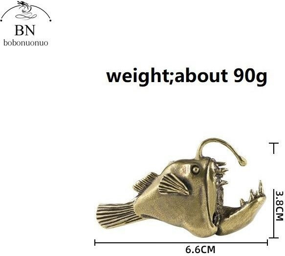 Yiran Furniture Retro Messing Anglerfisch Dekoration in Gold aus Metall - Bild 1