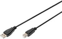 DIGITUS USB 2.0 Anschlusskabel USB-A auf USB-B in Schwarz - Bild 1