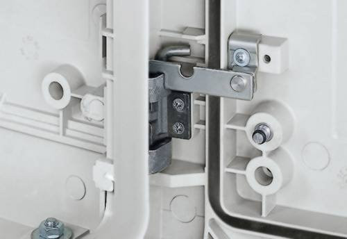 Schneider Electric Türarretierung NSYRETPLA aus Stahl in Grau - Bild 1