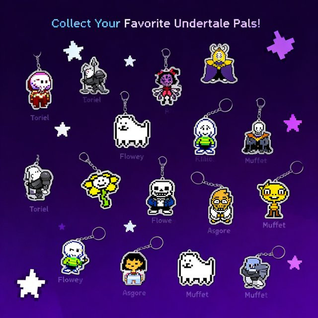 Bandai Undertale Anime Doppelseitiger Schlüsselanhänger, Taschenanhänger - Bild 1
