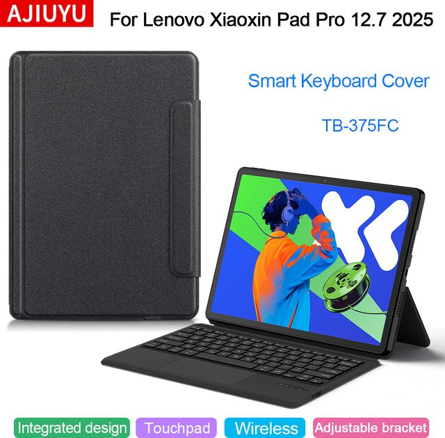 Lenovo Trackpad-Tastaturhülle für Pad Pro 2025 12,7 Zoll und Xiaoxin Pad Pro 12,7 Zoll TB375FC in Schwarz - Bild 1