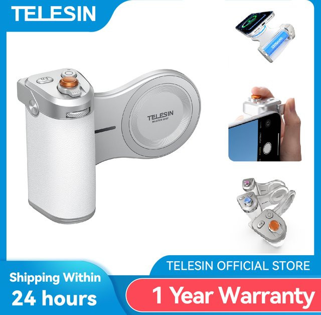 TELESIN Magnetischer Handy-Kamera-Handgriff mit 3200mAh Powerbank und kabellosem Laden sowie Fernauslöser für iPhone - Bild 1