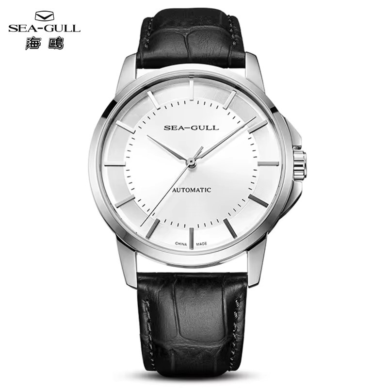 Seagull Automatikuhr, Edelstahl, Leder, 41 mm, Herren - Bild 6