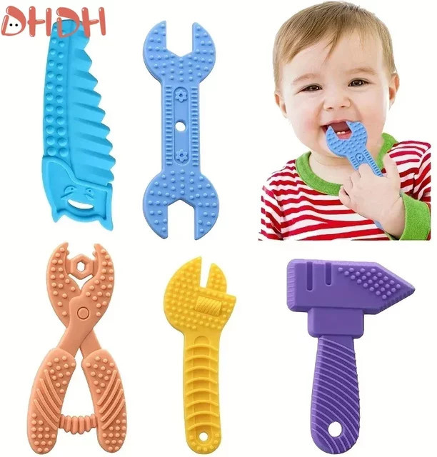 DHDH Baby-Beißspielzeug, Silikon, ab 0 Jahre, Hammerschlüssel, Schraubenschlüssel - Bild 1