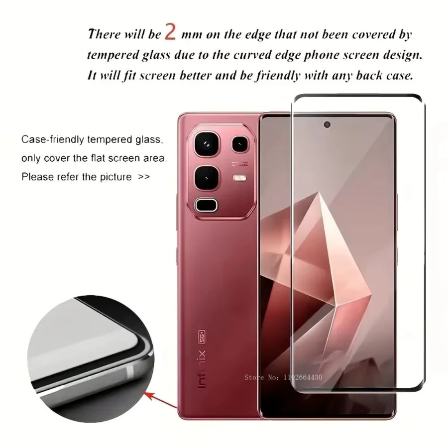 3er-Pack Displayschutzfolien aus gehärtetem Glas für Infinix Note 30, 40 und 50 Pro, transparent, HD Film - Bild 2