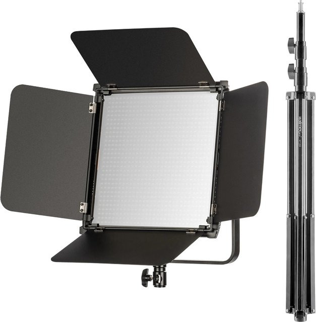 Walimex Pro Led Niova 100-F Pro 100W Bi-Color Flächenleuchte mit Stativ in Schwarz - Bild 1