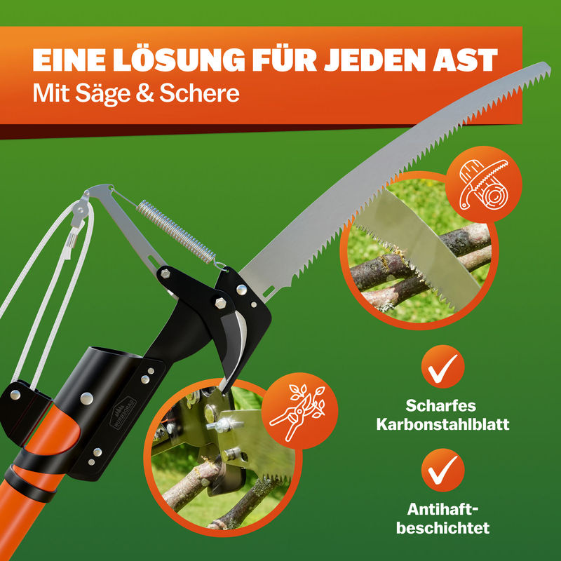 Teleskop-Astsäge mit Astschere für die Gartenpflege - Bild 2