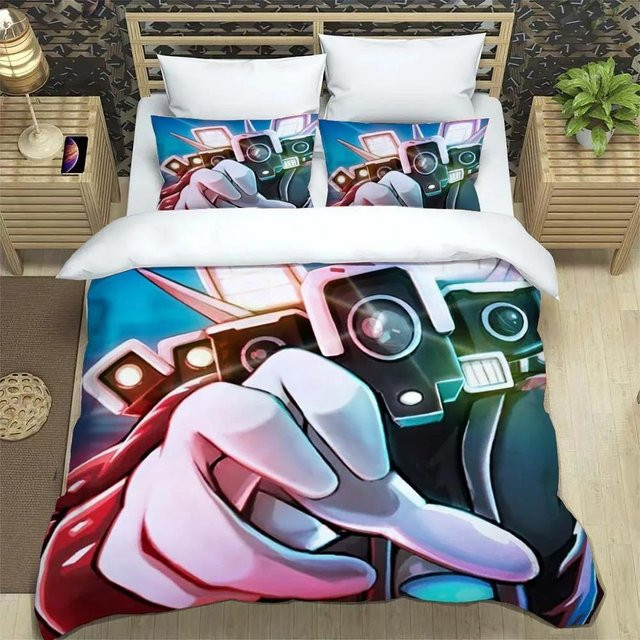 Bettwäsche-Set Skibidi Toilet mit Cartoon-Druck von JMG Household Supplies, mehrfarbig, B/H: 135 x 200 cm - Bild 1