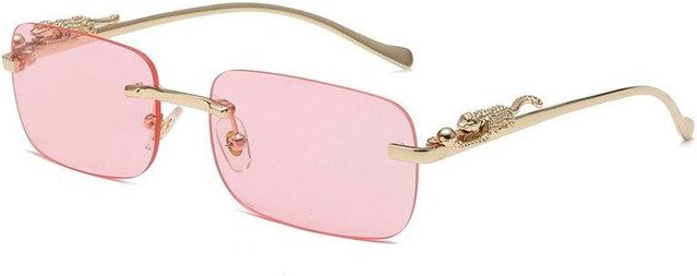 Starwish Sonnenbrille, randlos, rechteckig, Metall, pink, Unisex - Bild 1