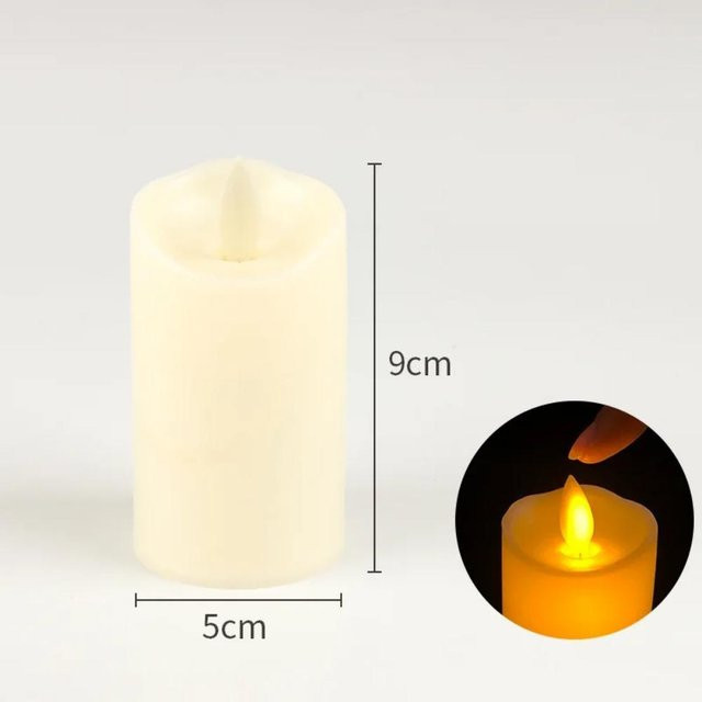 OuuZuu Batteriebetriebene LED-Votivkerzen in Weiß mit beweglichem Docht, 5 Stück, Höhe: 9 cm, Durchmesser: 5 cm - Bild 1