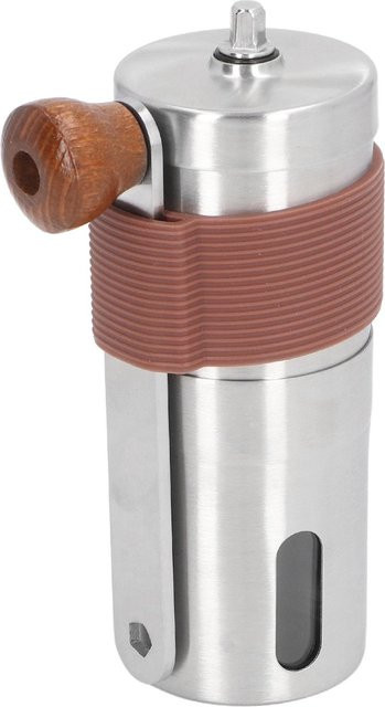 OutsideWorld Tragbare Handkaffeemühle aus Edelstahl mit Keramikmahlwerk in Weiß und Silber - Bild 1