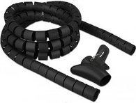 Delock Spiralschlauch aus Polyethylen mit Einziehwerkzeug, Schwarz, Durchmesser: 30 mm, Länge: 2,5 m - Bild 1