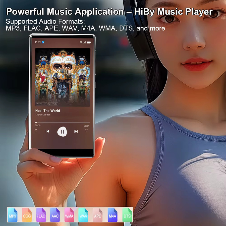 Famue BF66 MP4-Player mit Android 13, 64GB Speicher, 6GB RAM, Octa-Core, 1080P Video und Dual-Band WLAN in Schwarz - Bild 4