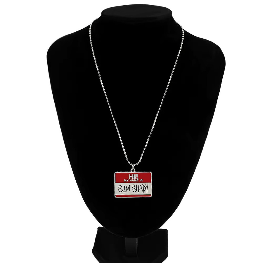 kefeng jewelry Choker-Halskette, Messing, Silber, Herren, quadratischer Anhänger - Bild 2