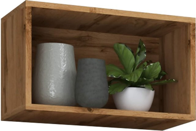 VCM Wandregal Arila in Beige und Eiche, H x B x T: 30 x 50 x 28 cm - Bild 1