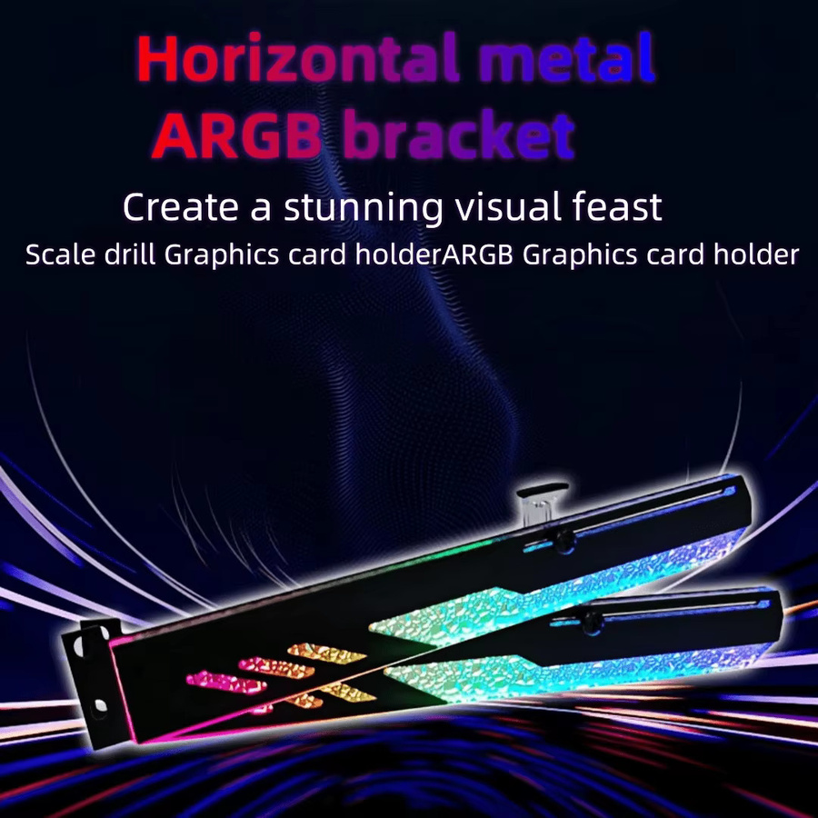 CX FUTRUE Computer-GPU-Halterung aus Kunststoff und Aluminiumlegierung mit ARGB-Design in Schwarz und 3-poliger Schnittstelle - Bild 2