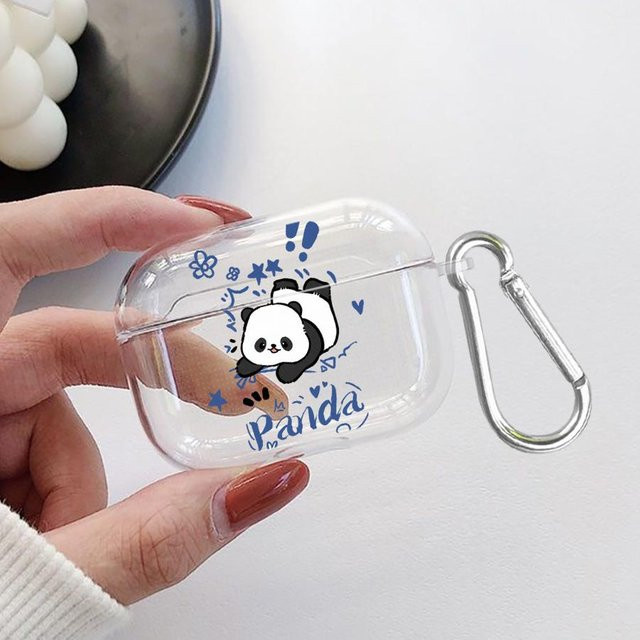 Transparente Panda Kopfhörerhülle für Apple AirPods Pro 1 2 3 und Pro 2 Generation - Bild 1
