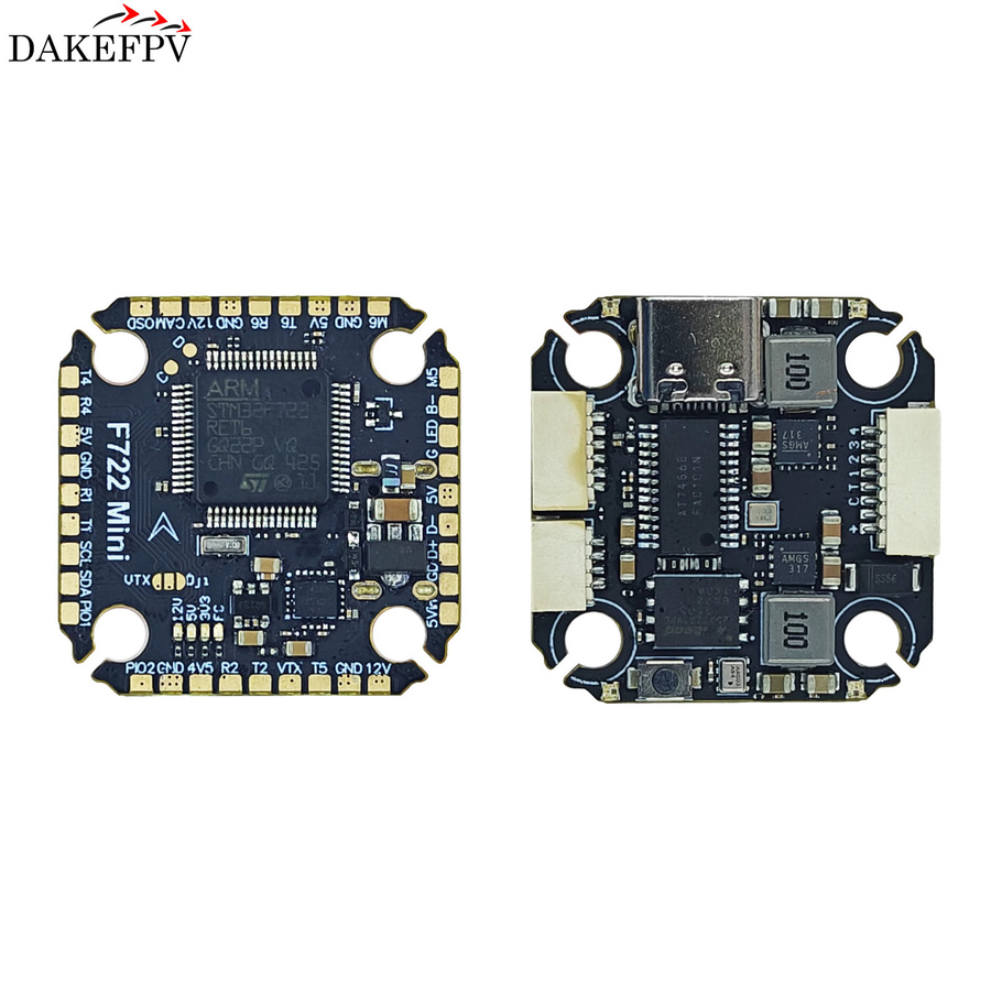 DAKEFPV Mini F722 FC Mini-Stack Flugcontroller und ESC Set in Schwarz, 20x20mm, für 3-Zoll, 4-Zoll und 5-Zoll FPV-Drohnen - Bild 3