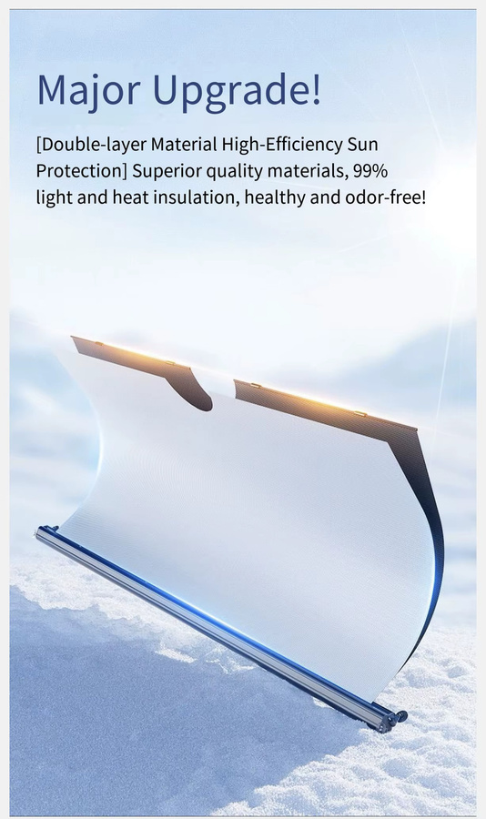 ZHUOHE Automatisch einziehbare Sonnenblende für die Windschutzscheibe aus Aluminium, Farbe: Silber - Bild 3