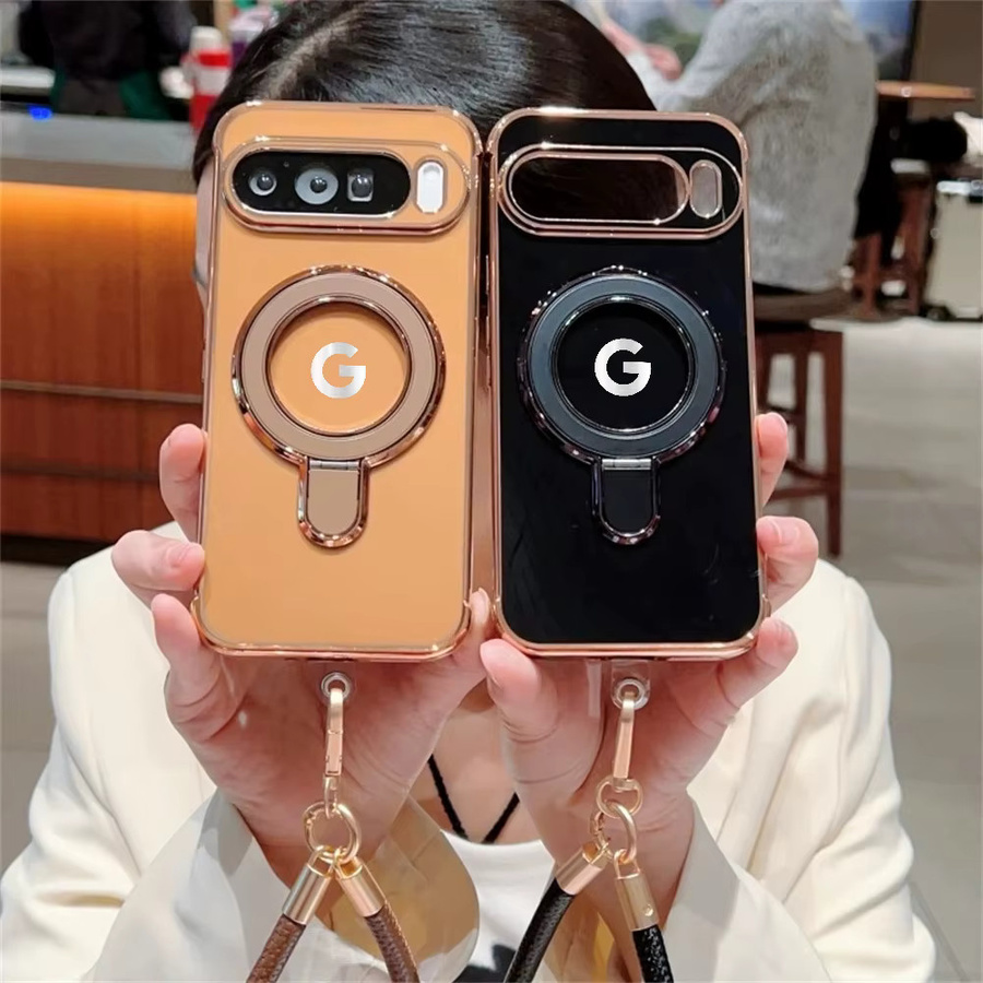 Stoßfeste Silikon-Handyhülle mit Magnetring und Armband für Google Pixel 10, 9 Pro XL, 9, 8a und 7a in Purple - Bild 2