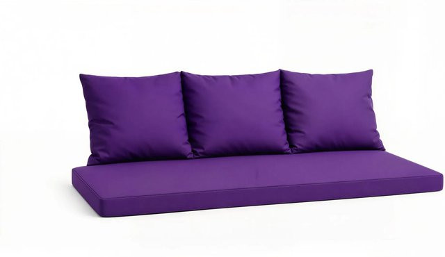 Setgarden Mix Bench Kissen Bankauflage für 3-Sitzer Bänke, Violett, B/T: 160 x 50 cm, H: 3 x 50 x 56 cm - Bild 1