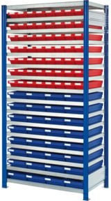 Kappes Steckregal RasterPlan Mod. 22 mit Regalkästen in Blau und Multicolour, Stahl, B/T/H: 200 x 100 x 30 cm - Bild 1