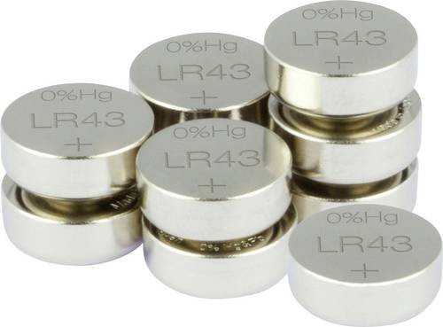 GP Knopfzelle LR43 1.5V Alkali-Mangan GP186F-2C10 Silber 10 Stück - Bild 1
