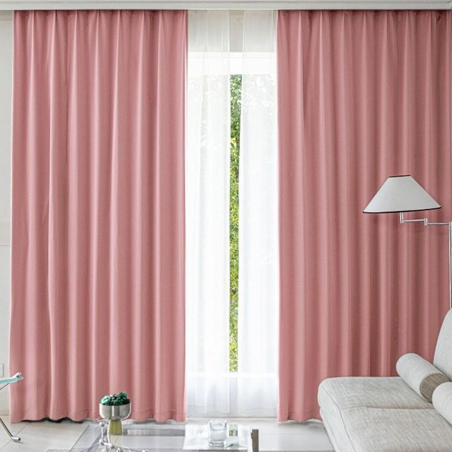 Seafield Verdunklungsvorhänge 4er-Set mit Spitzengardinen in Rosa mit UV-Schutz und Blackout-Effekt Breite: 100 cm, Höhe: 110 cm - Bild 1