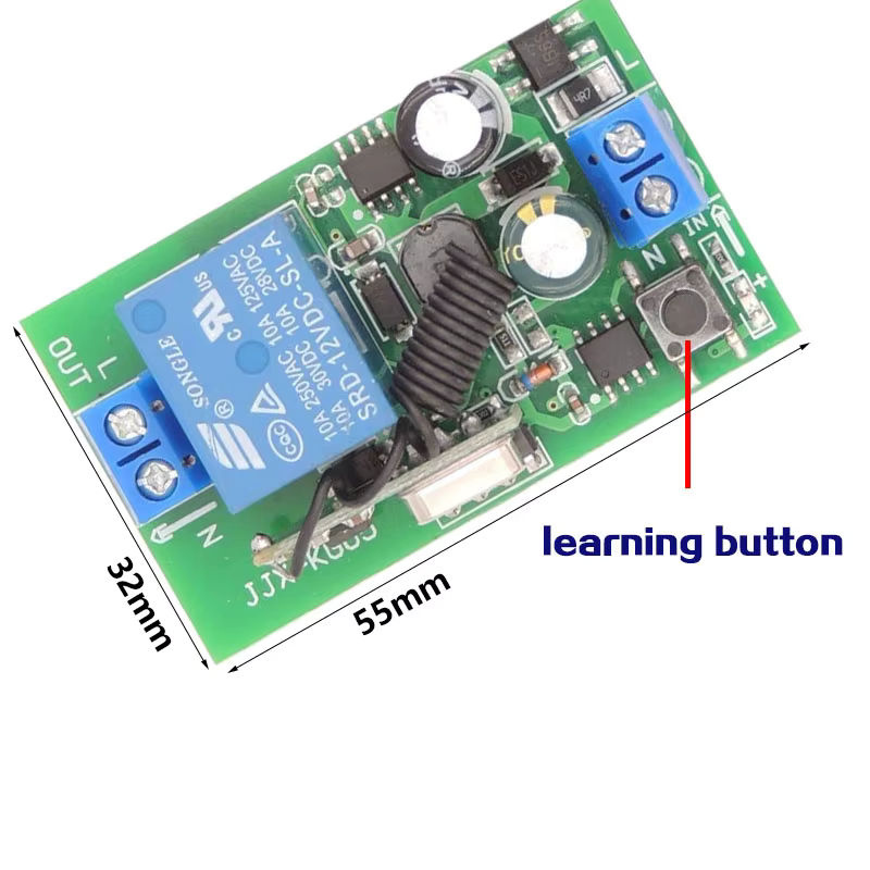 WenQia Drahtloser Fernbedienung Schalter 433 MHz 220 V RF Empfänger und Sender für LED Lichter und DIY-Projekte - Bild 6