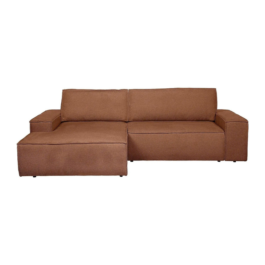 Vente-unique Schlafsofa Amelia in Terracotta mit L-Form und Schlaffunktion, Breite: 267 cm - Bild 2