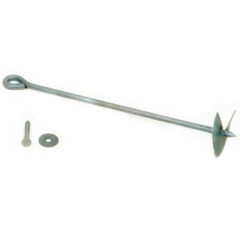 Erdanker T&J aus Stahl in Silber inklusive Scheibe und Schraube, Höhe: 80 cm - Bild 1