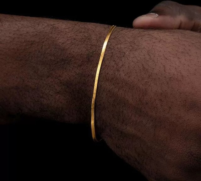 Schlangenkette Edelstahl, Gold, Herren - Bild 1