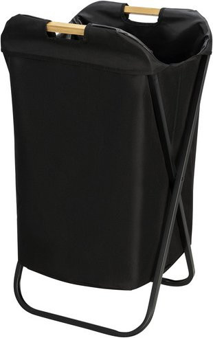 Wenko Wäschesammler Loft mit Bambus-Tragegriffen, Schwarz, 115 l - Bild 1