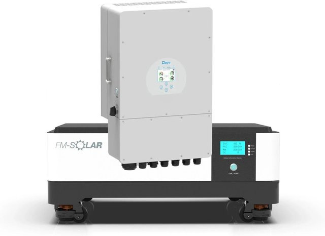Deye 3-Phasen Hybrid-Wechselrichter On/Off-Grid 12kW mit 10kWh LiFePO4 Stapel-Batteriespeicher in Weiß - Bild 1