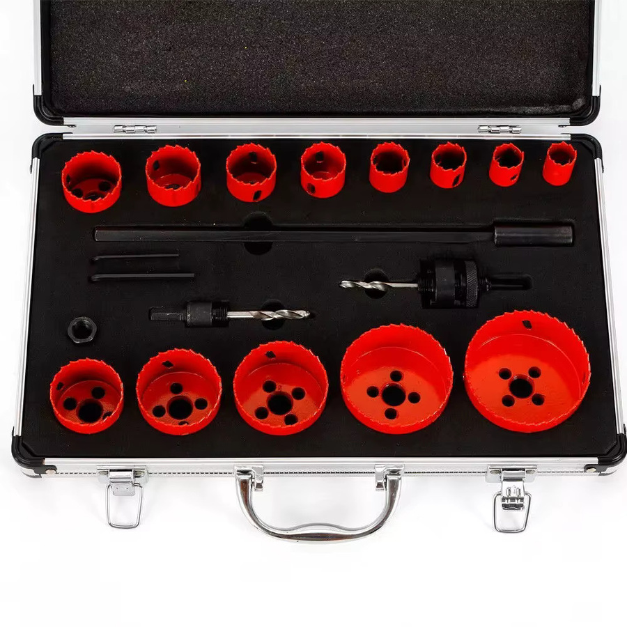 17-teiliges Lochsägen-Set aus HSS Bi-Metall mit Koffer, Durchmesser 19-76 mm, Farbe Rot - Bild 5