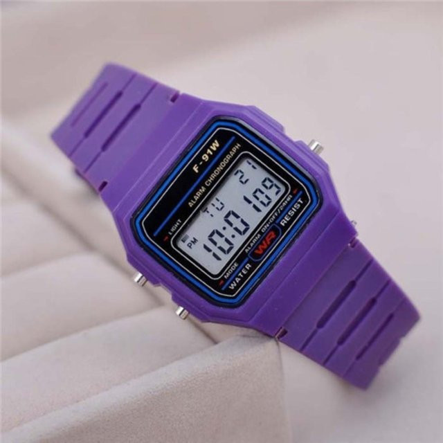 Digitaluhr Plain Abode, eckig, Kunststoff, violett, adult - Bild 1