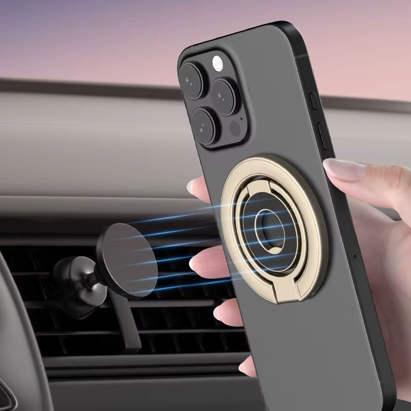 WSSHE Magnetischer Fingerringhalter für iPhone 17 16 15 14 mit 360 Grad Rotation und MagSafe Unterstützung in Orange - Bild 2