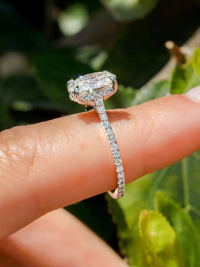 Moissanit-Diamantring, 925 Silber, Damen - Bild 2